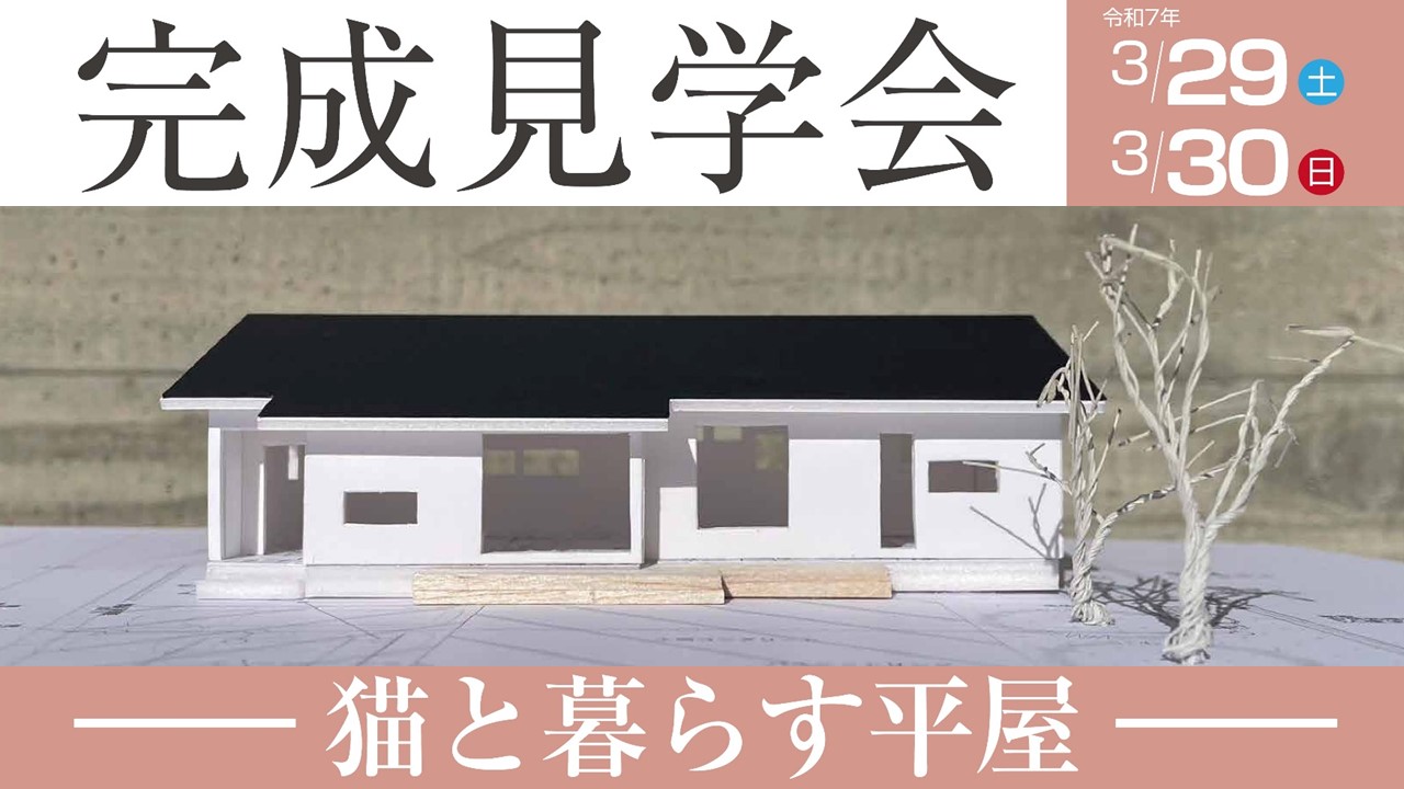 【3/29(土)】完成見学会ー猫と暮らす平屋ー